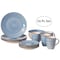 Quickway Imports 16 PC Spin Wash Dinnerware Dish Set for 4- Mugs, Salad and Dinner Plates and Bowls Sets, Blue QI004502.BL - alternate 1